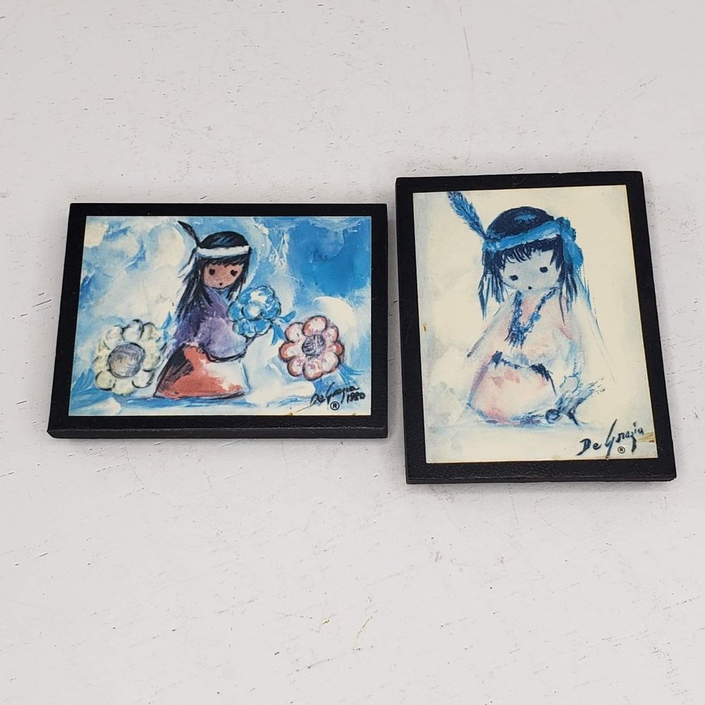 DeGrazia Native American Magnet Kitchen Fridge Vintage